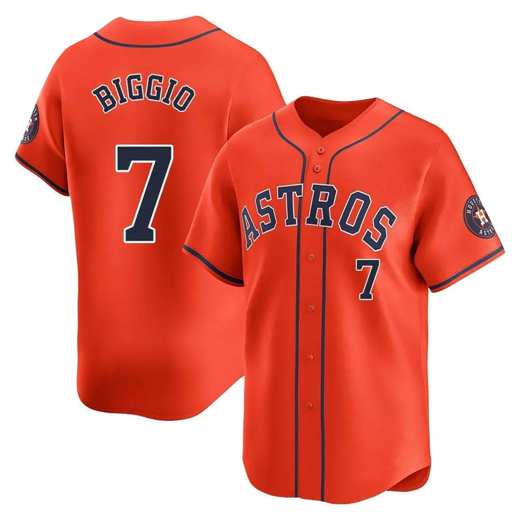 Kooe H.Astros #7 Craig Biggio Player Orange Home Limited Stitched Jerseys
