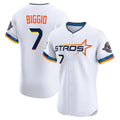 Kooe H.Astros #7 Craig Biggio Player White City Connect Limited Elite Home Stitched Jerseys