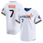 Kooe H.Astros #7 Craig Biggio Player White City Connect Limited Home Stitched Jerseys