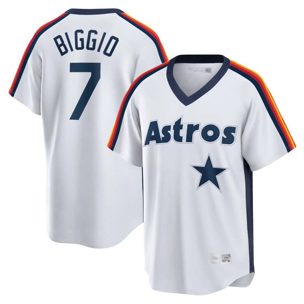 Kooe H.Astros #7 Craig Biggio Player White Cooperstown Collection T-shirt Stitched Jerseys