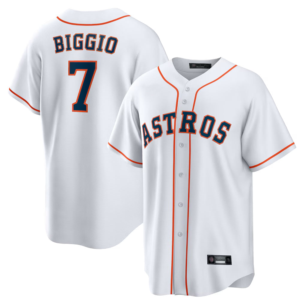 Kooe H.Astros #7 Craig Biggio Player White Home Game Stitched Jerseys