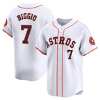 Kooe H.Astros #7 Craig Biggio Player White Home Limited Stitched Jerseys
