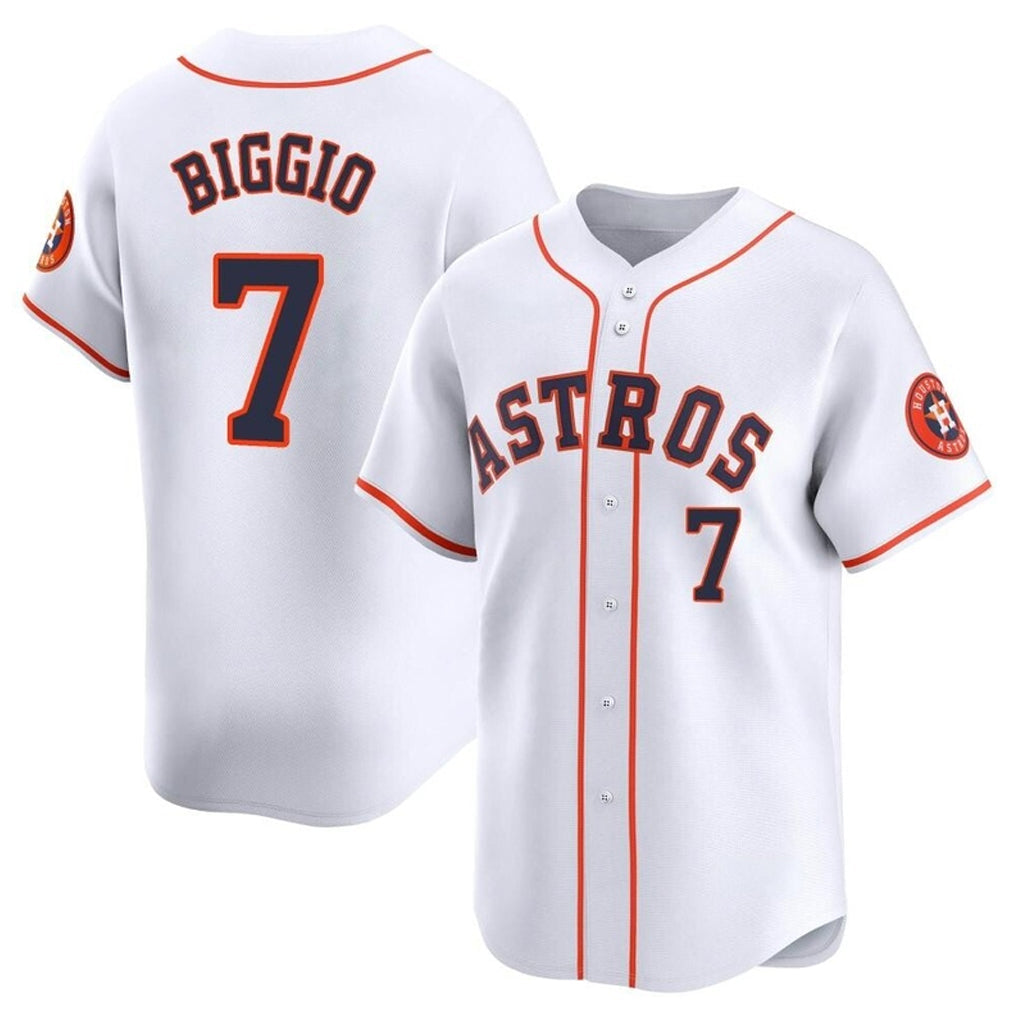 Kooe H.Astros #7 Craig Biggio Player White Home Limited Stitched Jerseys