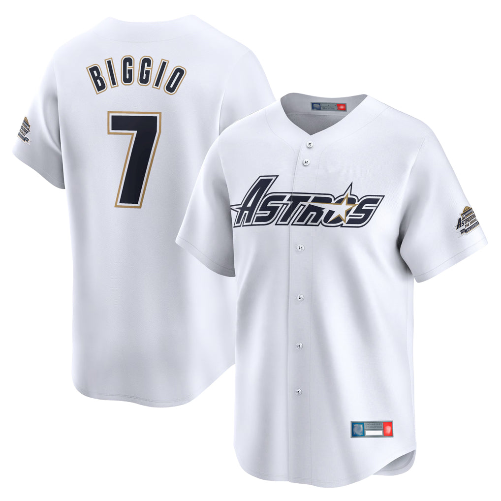Kooe H.Astros #7 Craig Biggio Player White Throwback Cooperstown Collection Limited Stitched Jerseys