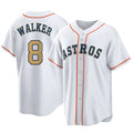 Kooe H.Astros #8 Christian Walker Player Gold Collection Game Home Stitched Jerseys