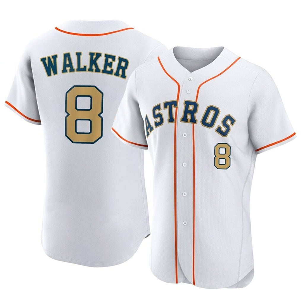 Kooe H.Astros #8 Christian Walker Player Gold Collection Limited Elite Home Stitched Jerseys