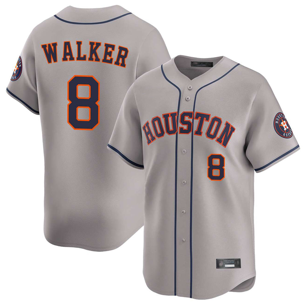 Kooe H.Astros #8 Christian Walker Player Gray Home Limited Stitched Jerseys
