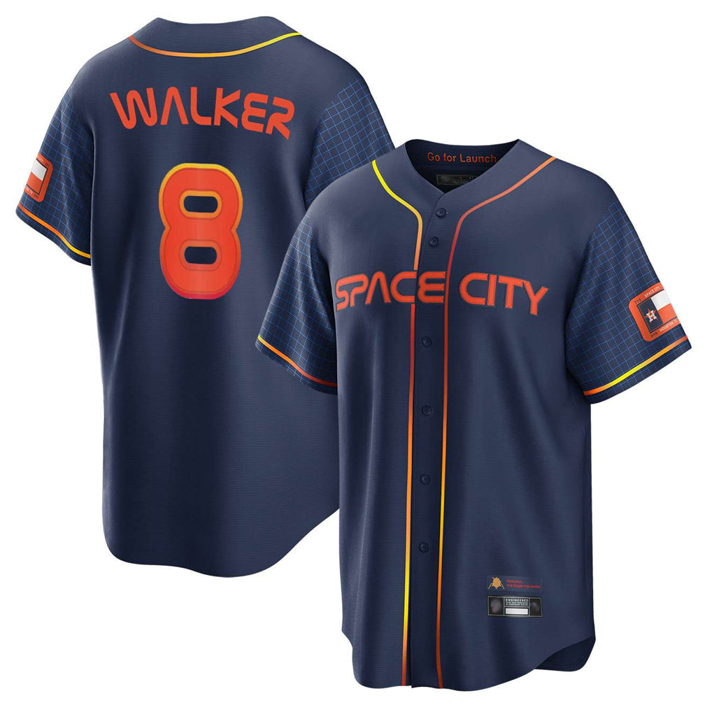 Kooe H.Astros #8 Christian Walker Player Navy City Connect Home Game Stitched Jerseys