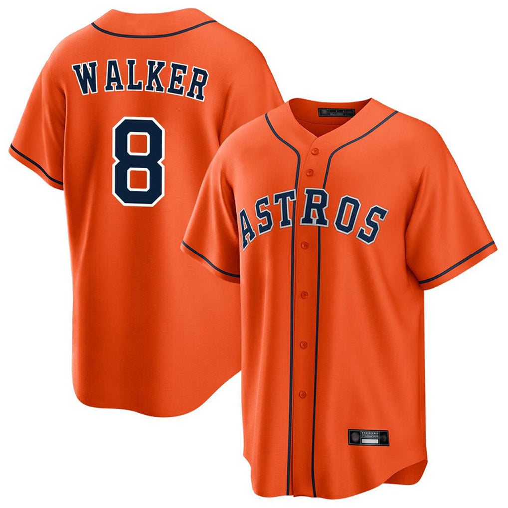 Kooe H.Astros #8 Christian Walker Player Orange Home Game Stitched Jerseys