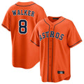 Kooe H.Astros #8 Christian Walker Player Orange Home Game Stitched Jerseys