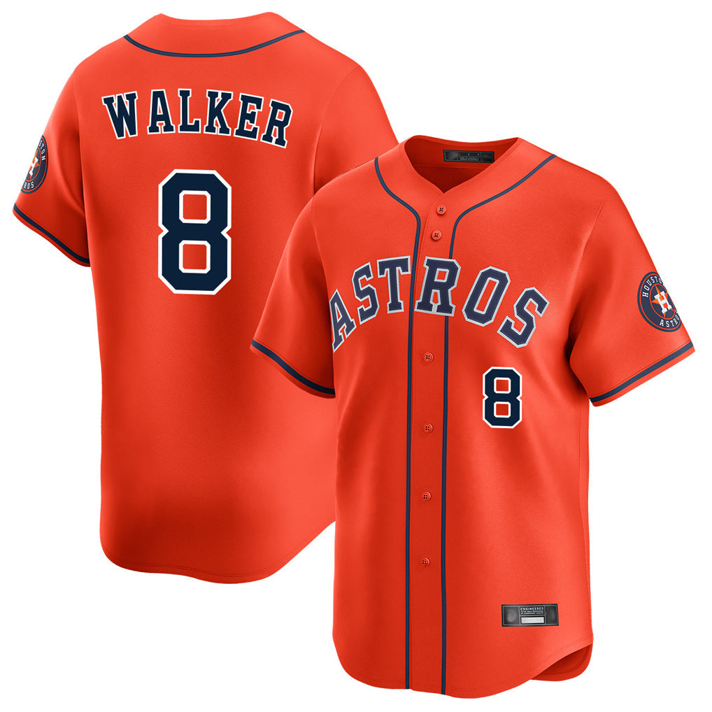 Kooe H.Astros #8 Christian Walker Player Orange Home Limited Stitched Jerseys