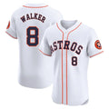 Kooe H.Astros #8 Christian Walker Player White Limited Elite Home Stitched Jerseys