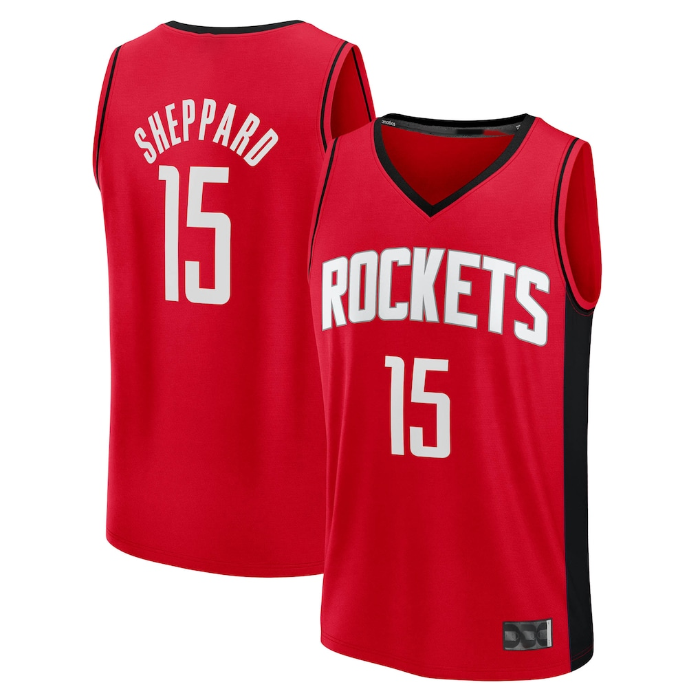 Kooe H.Rockets #15 Reed Sheppard Red Fast Break Replica Stitched Jerseys-Icon Edition