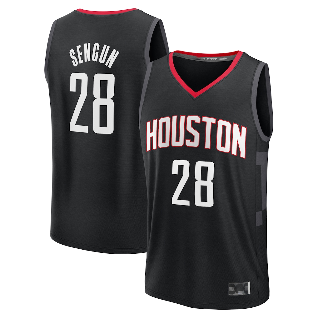 Kooe H.Rockets #28 Alperen Sengun Black Fast Break Replica Player Stitched Jerseys-Statement Edition