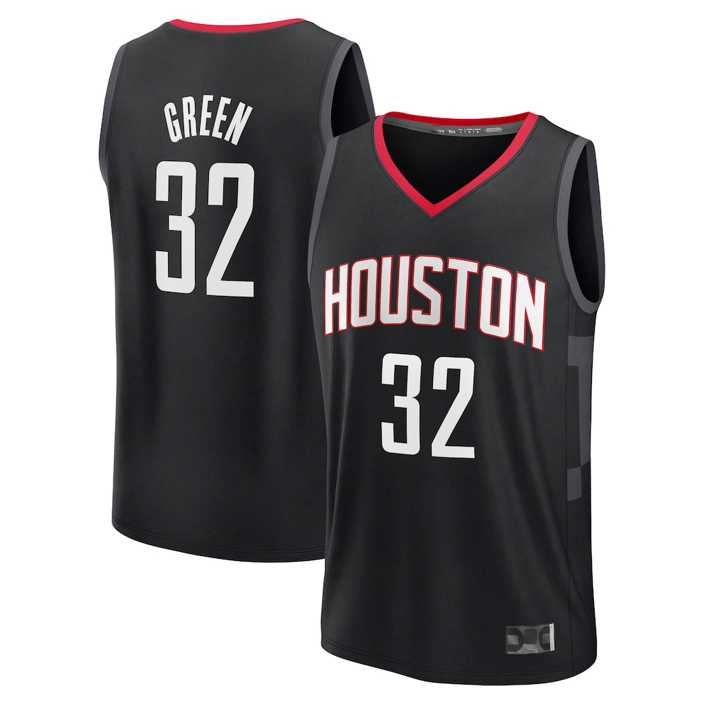 Kooe H.Rockets #32 Jeff Green Black Fast Break Replica Player Stitched Jerseys-Statement Edition