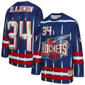 Kooe H.Rockets #34 Hakeem Olajuwon Mitchell & Ness Navy Maxxed Out Fashion Hockey Stitched Jerseys