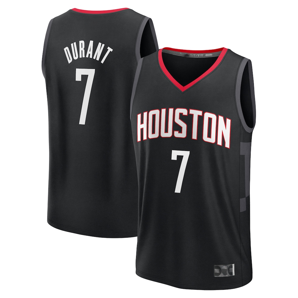 Kooe H.Rockets #7 Kevin Durant Black Fast Break Replica Player Stitched Jerseys-Statement Edition