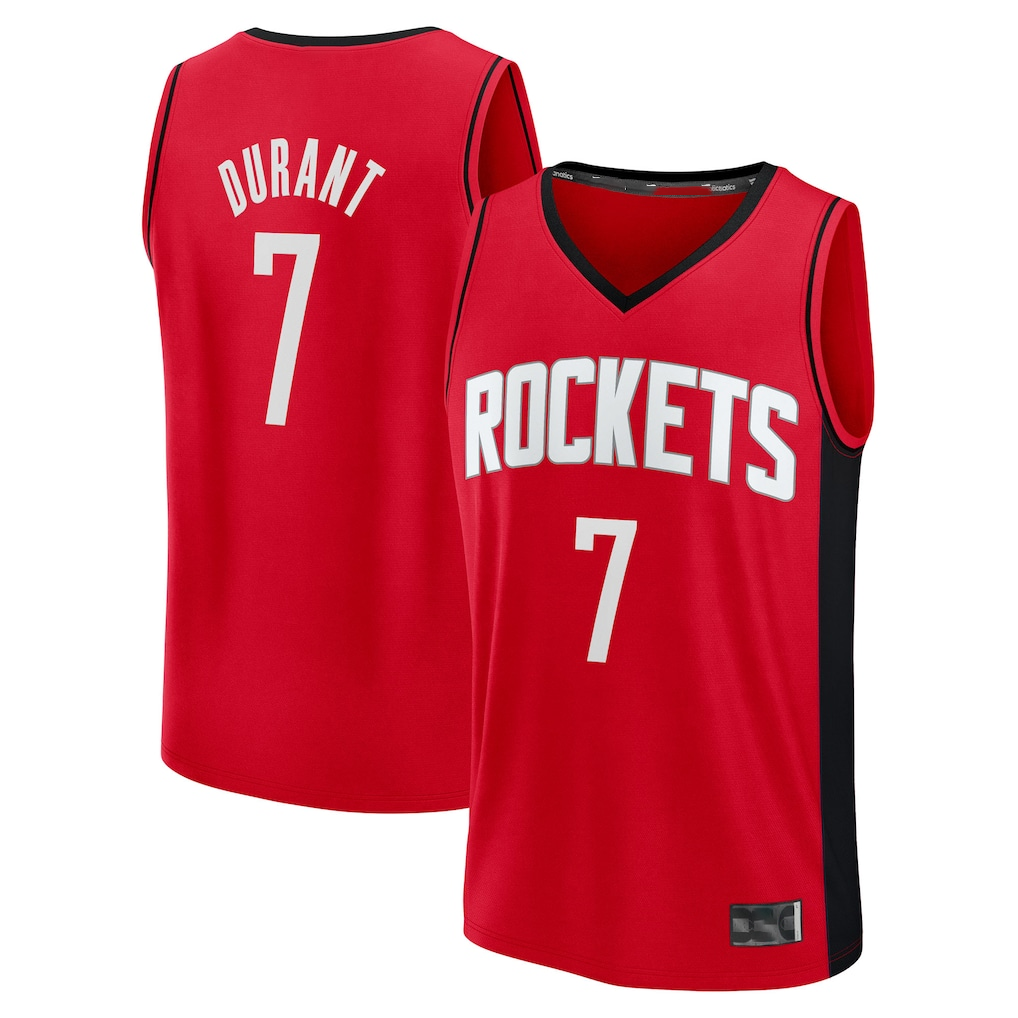 Kooe H.Rockets #7 Kevin Durant Red Fast Break Replica Player Stitched Jerseys-Icon Edition