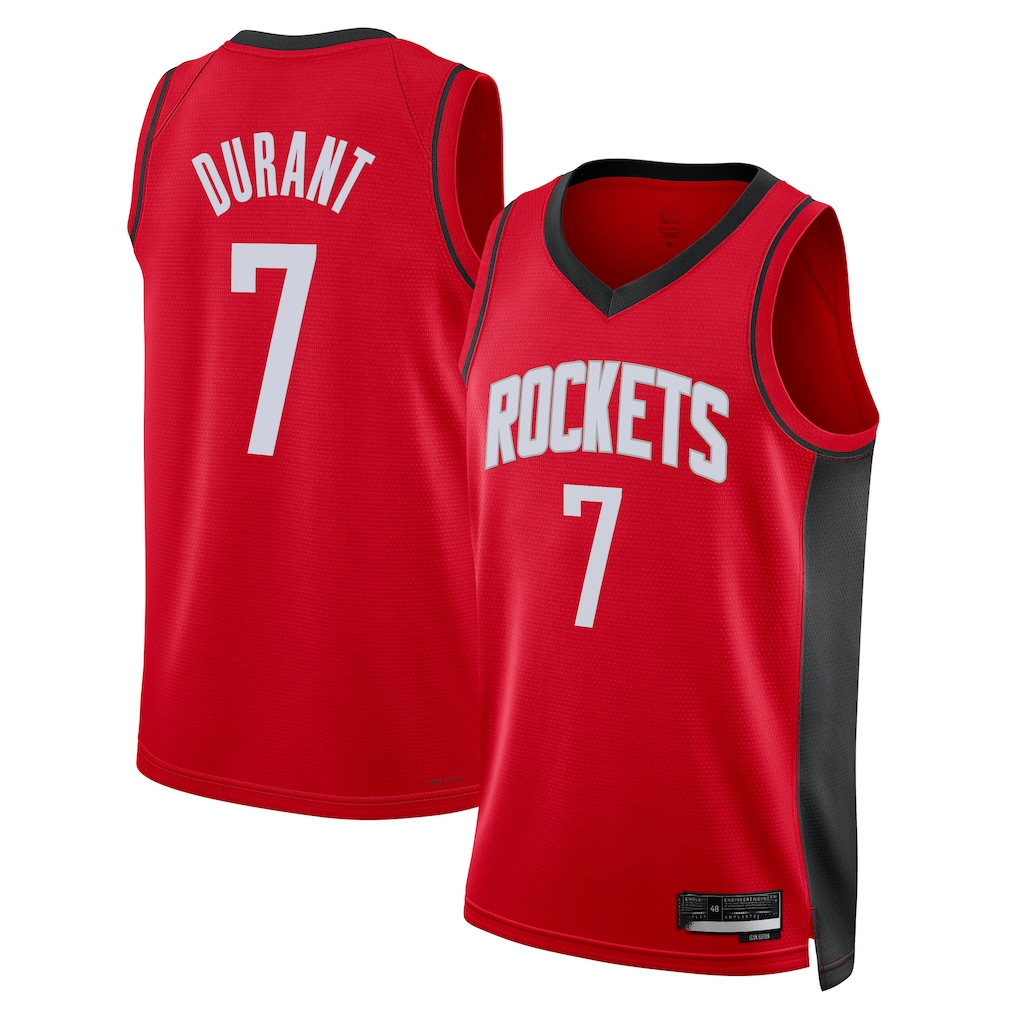 Kooe H.Rockets #7 Kevin Durant Red Swingman Player Stitched Jerseys-Icon Edition