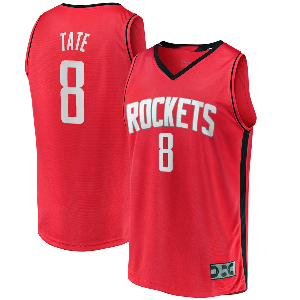 Kooe H.Rockets #8 Jae'Sean Tate Red Fast Break Replica Stitched Jerseys-Icon Edition
