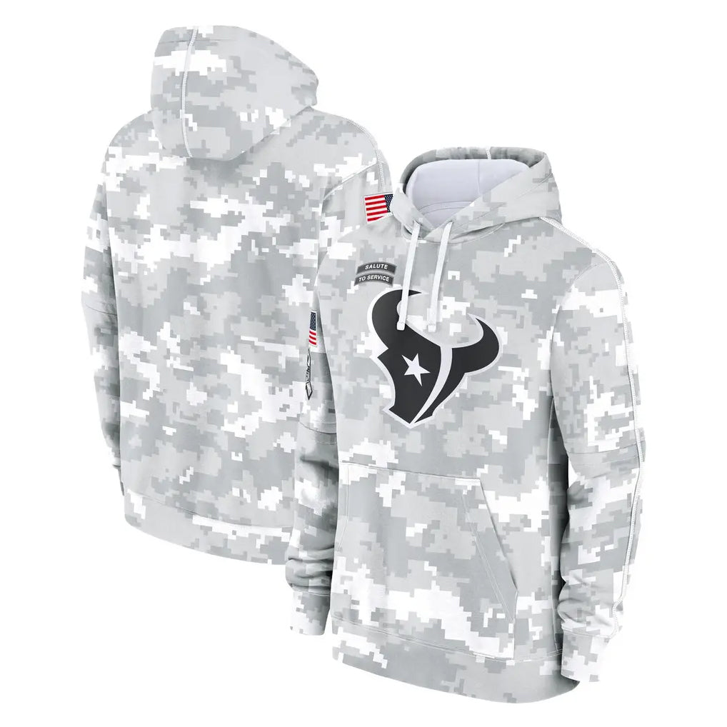 Kooe H.Texans Arctic Camo Salute to Service Hoodies Limited Game Blank Player Stitched Jerseys