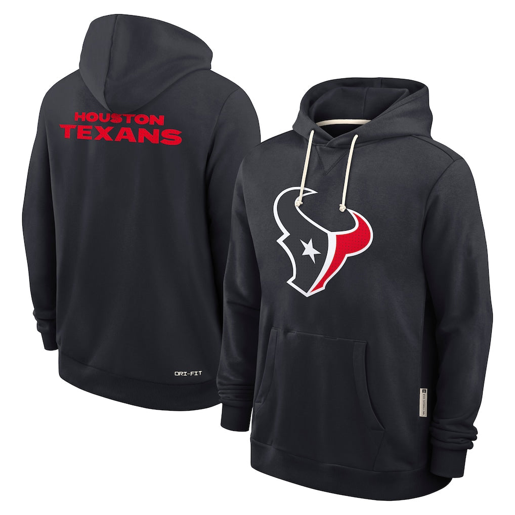 Kooe H.Texans Navy Sideline Standard Home Dri-FIT Hoodie Blank Player Stitched Jerseys