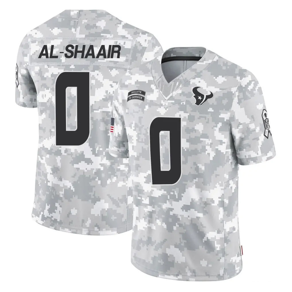 Kooe H.Texans #0 Azeez Al-Shaair Player Arctic Camo Salute To Service Limited Game Stitched Jerseys