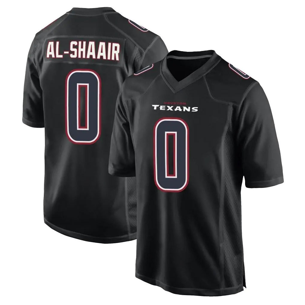 Kooe H.Texans #0 Azeez Al-Shaair Player Black Fashion Home Game Stitched Jerseys