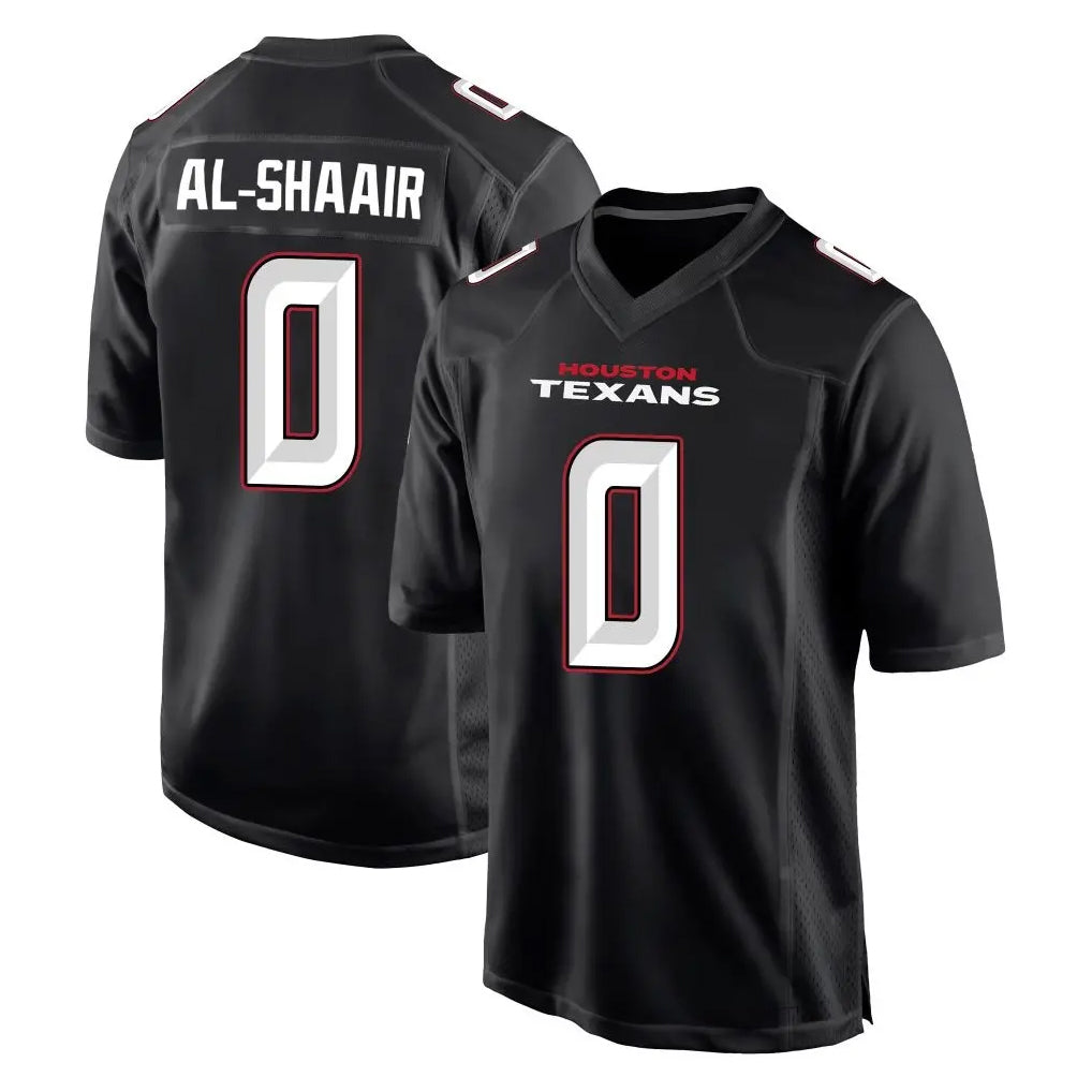 Kooe H.Texans #0 Azeez Al-Shaair Player Carbon Black Fashion Home Game Stitched Jerseys