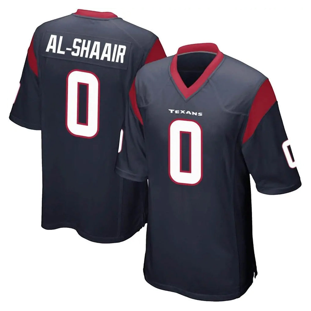 Kooe H.Texans #0 Azeez Al-Shaair Player Navy Home Game Stitched Jerseys