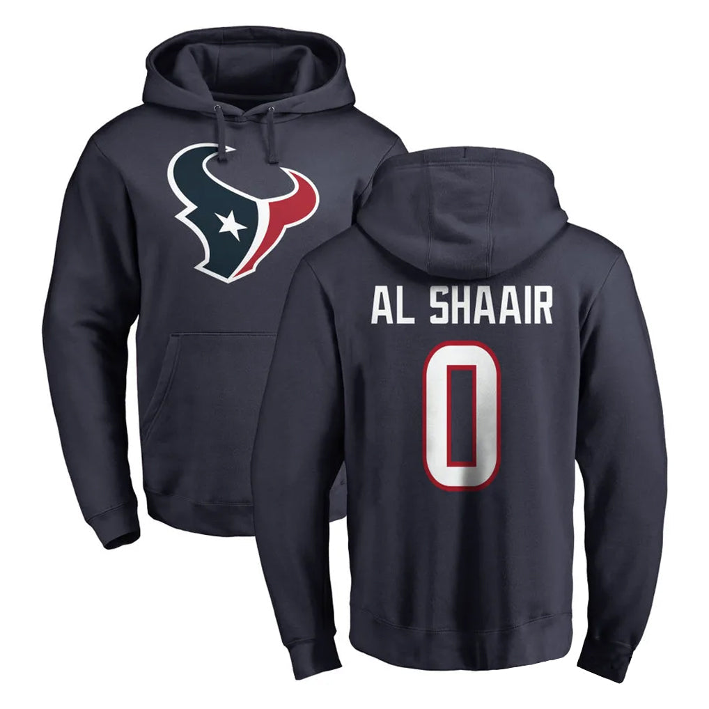 Kooe H.Texans #0 Azeez Al-Shaair Player Navy Pro Line Pullover Hoodie Limited Game Stitched Jerseys