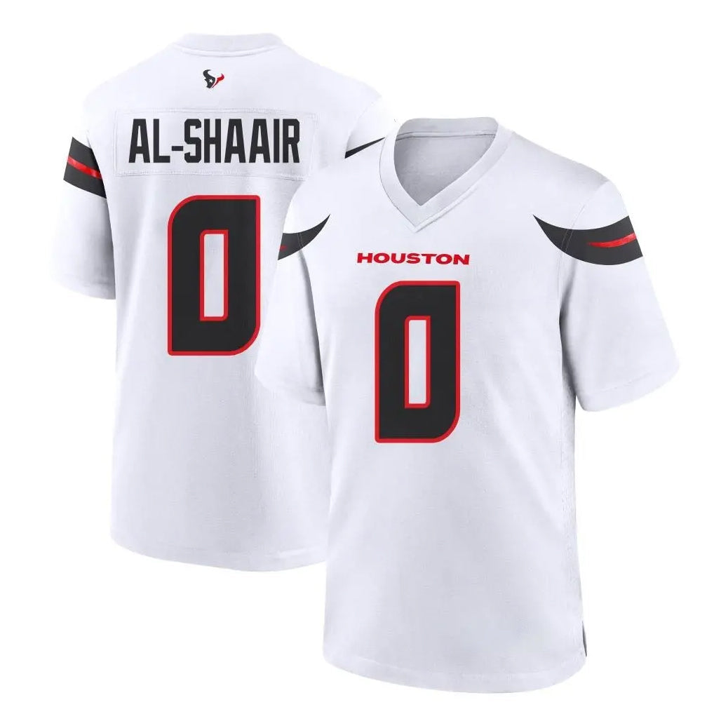 Kooe H.Texans #0 Azeez Al-Shaair Player White Home Game Stitched Jerseys