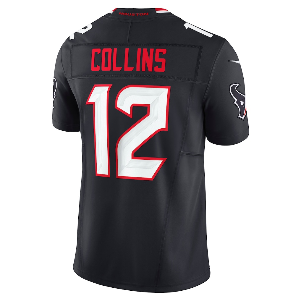 Kooe H.Texans #12 Nico Collins Navy Team Vapor F.U.S.E. Limited Stitched Jerseys