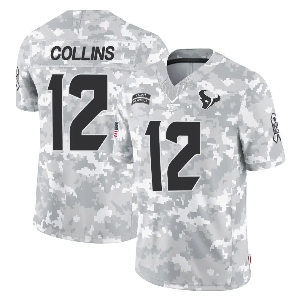 Kooe H.Texans #12 Nico Collins Player Arctic Camo Salute To Service Limited Game Stitched Jerseys