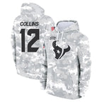 Kooe H.Texans #12 Nico Collins Player Arctic Camo Salute to Service Hoodies Limited Game Stitched Jerseys