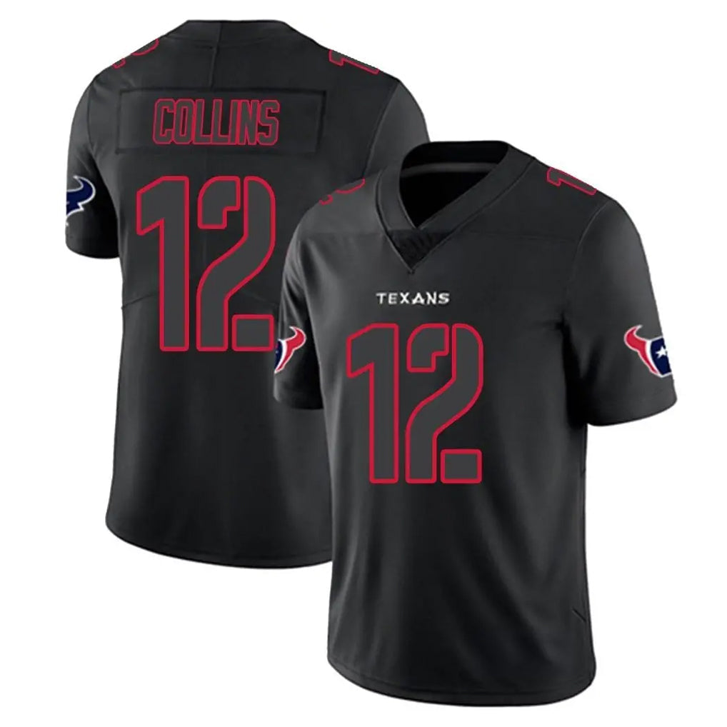 Kooe H.Texans #12 Nico Collins Player Black Impact Limited Game Stitched Jerseys