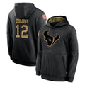 Kooe H.Texans #12 Nico Collins Player Black Salute to Service Hoodies Limited Game Stitched Jerseys