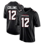 Kooe H.Texans #12 Nico Collins Player Carbon Black Fashion Home Game Stitched Jerseys
