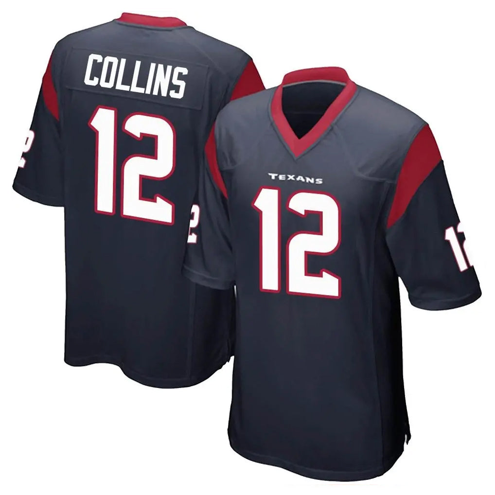 Kooe H.Texans #12 Nico Collins Player Navy Home Game Stitched Jerseys