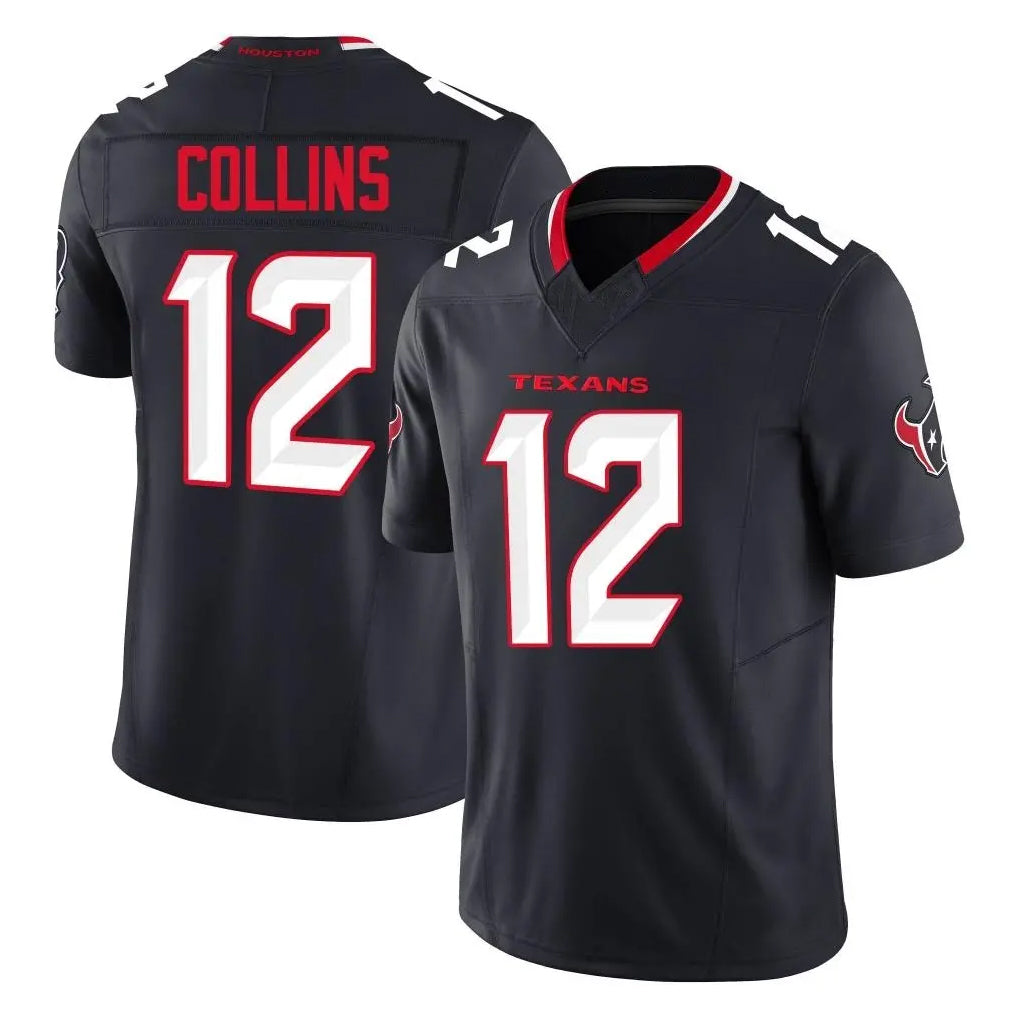 Kooe H.Texans #12 Nico Collins Player Navy Limited Vapor F.U.S.E. Home Game Stitched Jerseys