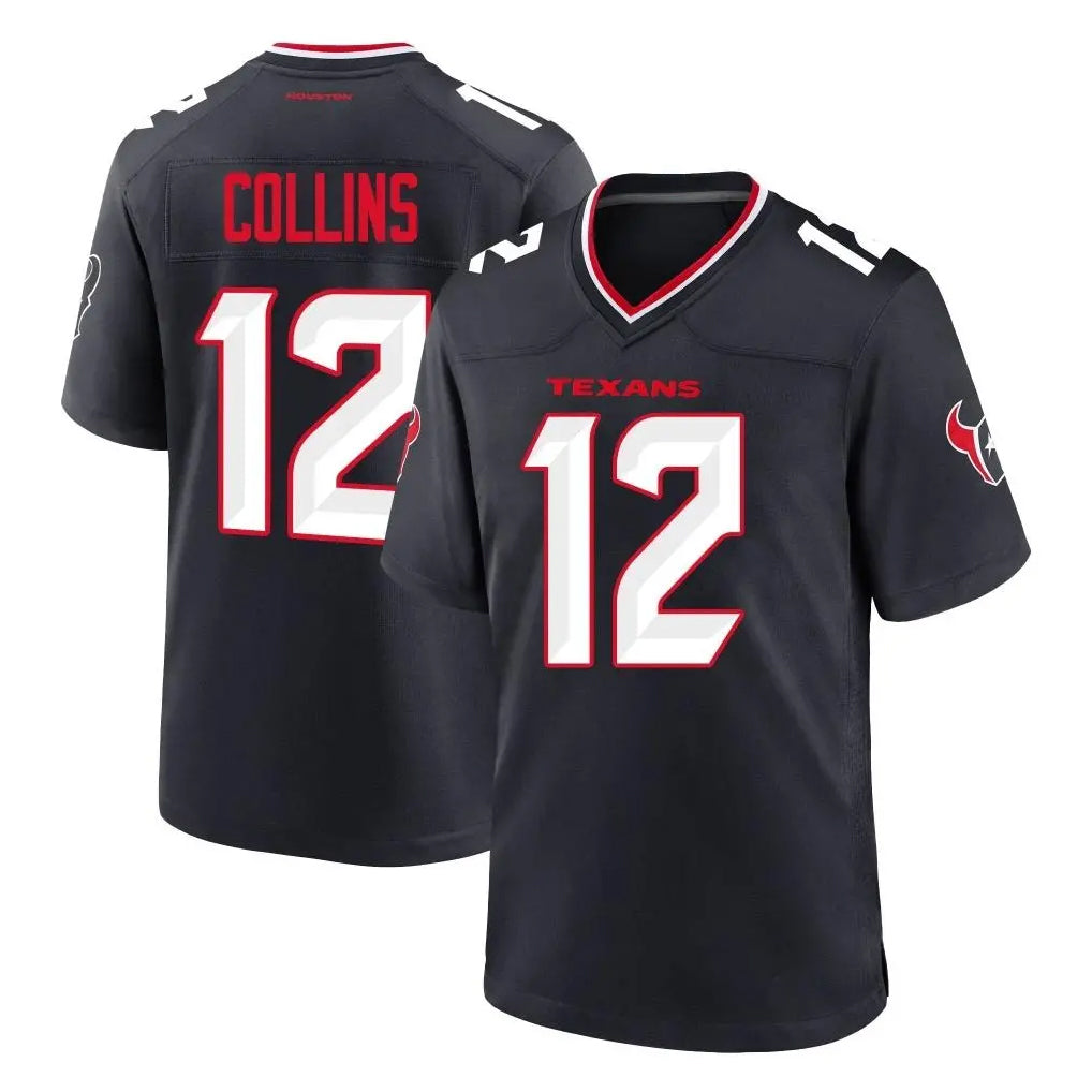 Kooe H.Texans #12 Nico Collins Player Navy Team Home Game Stitched Jerseys