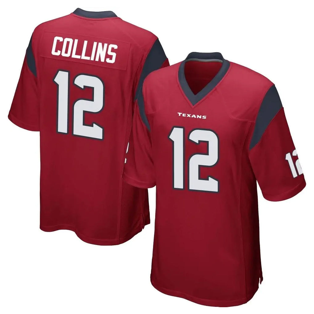 Kooe H.Texans #12 Nico Collins Player Red Home Game Stitched Jerseys