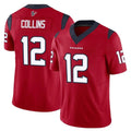 Kooe H.Texans #12 Nico Collins Player Red Limited Vapor F.U.S.E. Home Game Stitched Jerseys