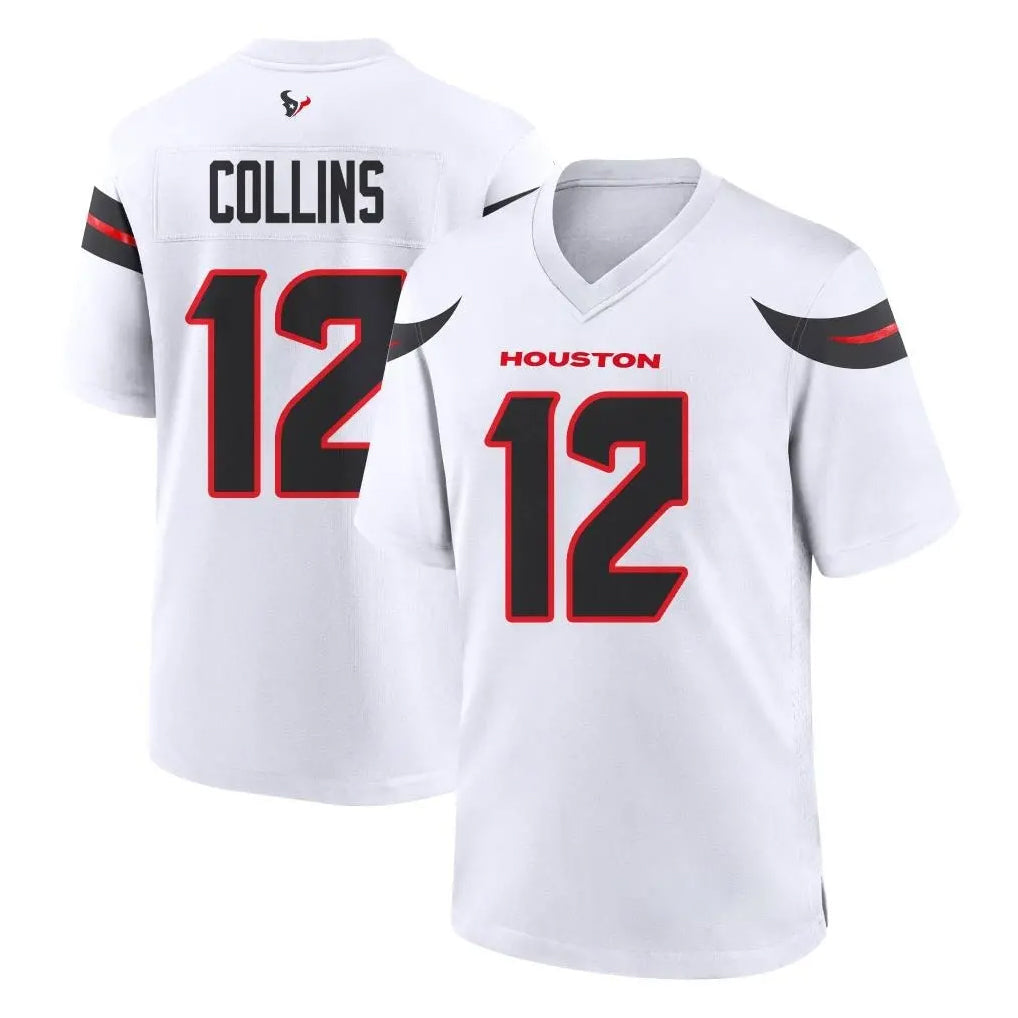 Kooe H.Texans #12 Nico Collins Player White Home Game Stitched Jerseys