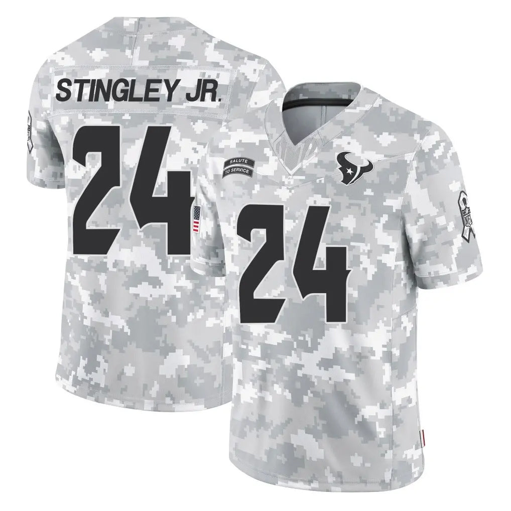 Kooe H.Texans #24 Derek Stingley Jr. Player Arctic Camo Salute To Service Limited Game Stitched Jerseys
