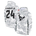 Kooe H.Texans #24 Derek Stingley Jr. Player Arctic Camo Salute to Service Hoodies Limited Game Stitched Jerseys