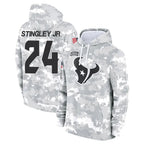 Kooe H.Texans #24 Derek Stingley Jr. Player Arctic Camo Salute to Service Hoodies Limited Game Stitched Jerseys
