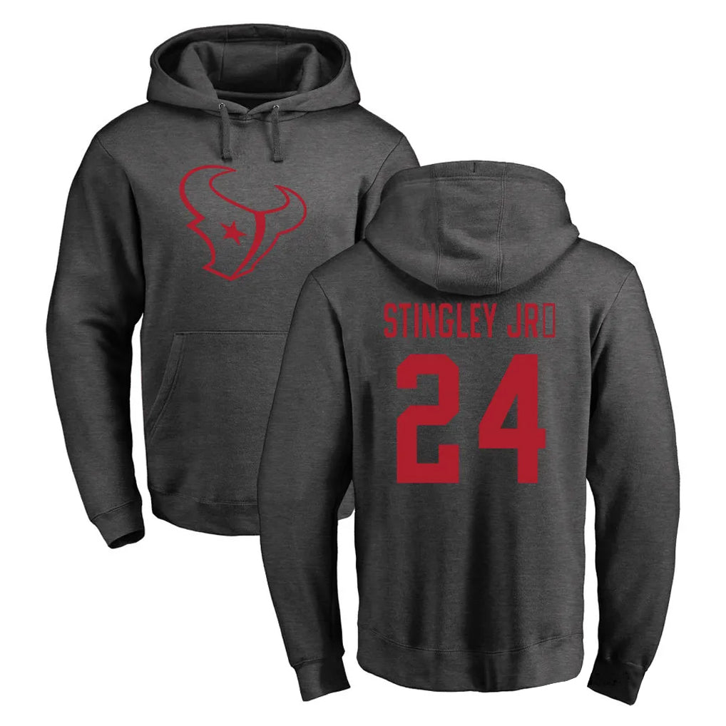 Kooe H.Texans #24 Derek Stingley Jr. Player Gray Pro Line Pullover Hoodie Limited Game Stitched Jerseys
