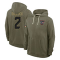 Kooe H.Texans #2 Calen Bullock Player Olive Salute to Service Pullover Hoodies Limited Stitched Jerseys