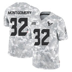 Kooe H.Texans #32 David Montgomery Player Arctic Camo Salute To Service Limited Game Stitched Jerseys